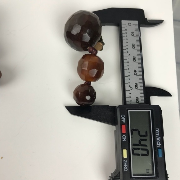 Vtg Gerda Lynggaard Monies Danish Horn Bone Runway Dangle Drop Facet Earrings - Picture 5 of 8